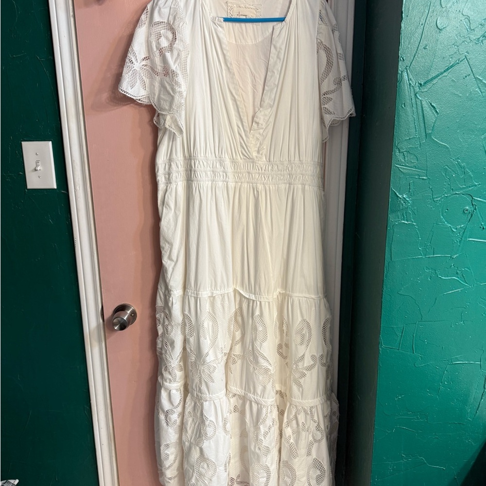 Anthropologie White Maxi Dress
